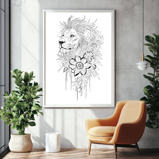 Lion line art